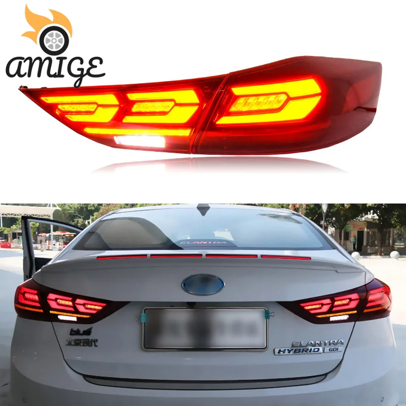 

Car LED Tail Lights For Hyundai Elantra Avante 2016 - 2020 Fog Lamp Brake Light Reverse Dynamic Turn Signal Rear Taillight