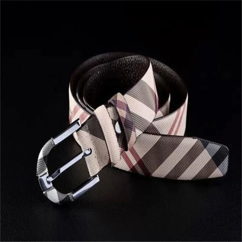 

Top Designer Belts High Quality Jeans Casual Mens Plaid Business Belt