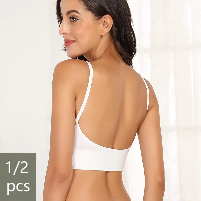 

1 / 2pcs Women's Bra Sexy Seamless Bra U-shape Backless Bra Push Up Bra Women's Bra Push Up Bra 2021