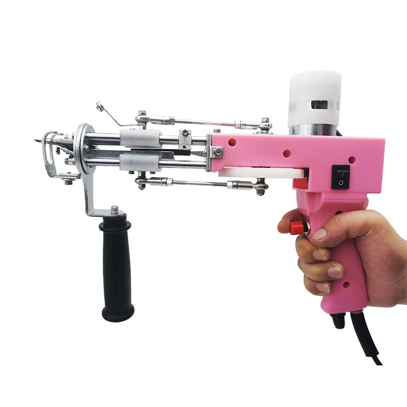 Pistola de Tufting Rosa 2 en 1, pila de corte y bucle, alfombra el&eacute;ctrica, pistolas, alfombra, m&aacute;quina de tejer para bricolaje, tejer-4