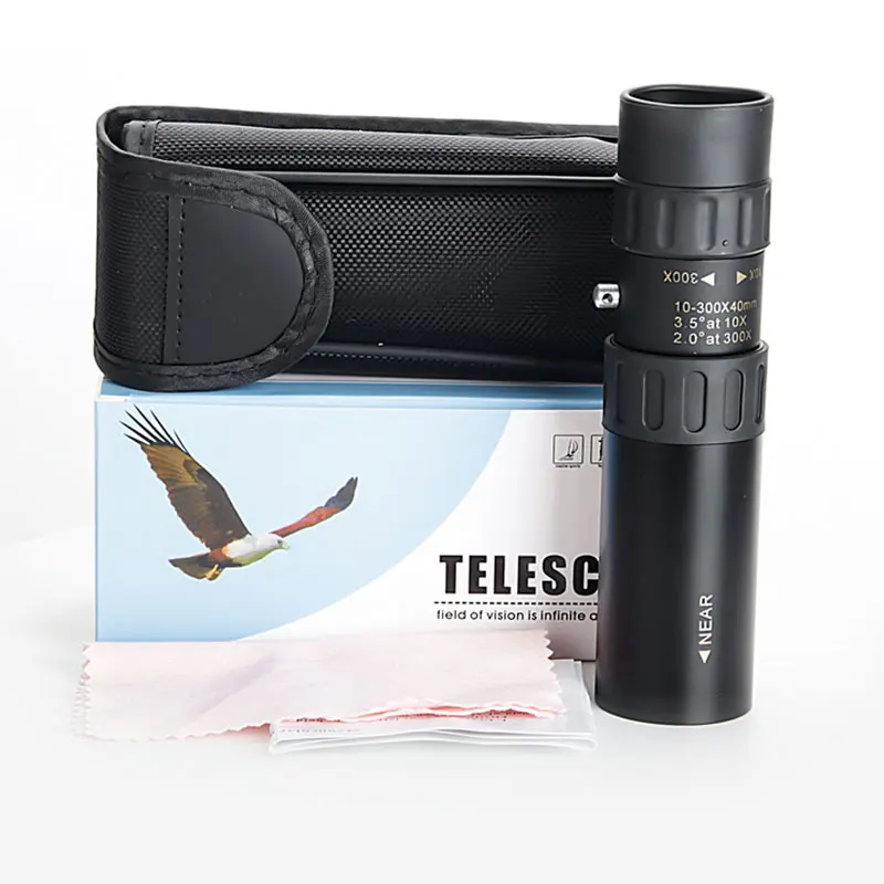 

10-300x40mm Camping Monocular Telescope Super Zoom Monocular Quality Portable Eyepiece Hunting Lll Night Vision Range Binoculars