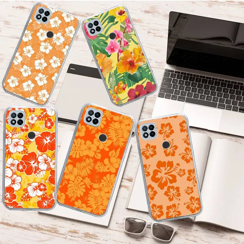 

Hibiscus Flower Tropical Phone Case Transparent for Xiaomi redmi note 8 9 10 11 t lite pro ultra mix 4 k40
