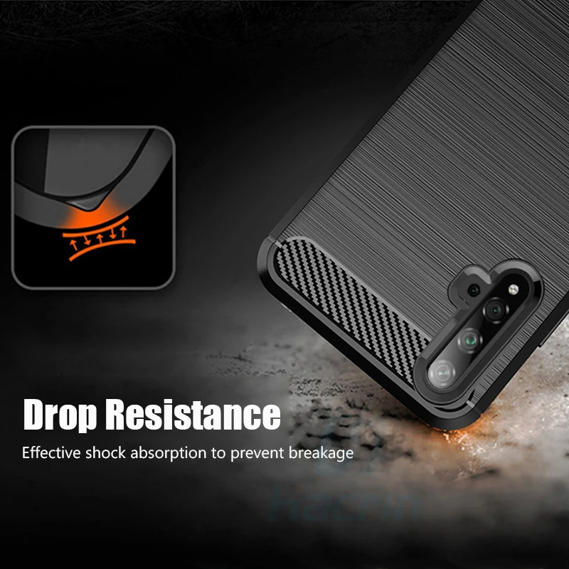 For Huawei Nova 5T Case Carbon Fiber Cover Full Protection Phone Honor 20 Pro Shockproof Bumper Shell |