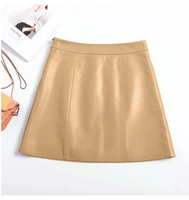 new autumn and winter office lady fashion casual plus size brand female women girls genuine leather mini skirts