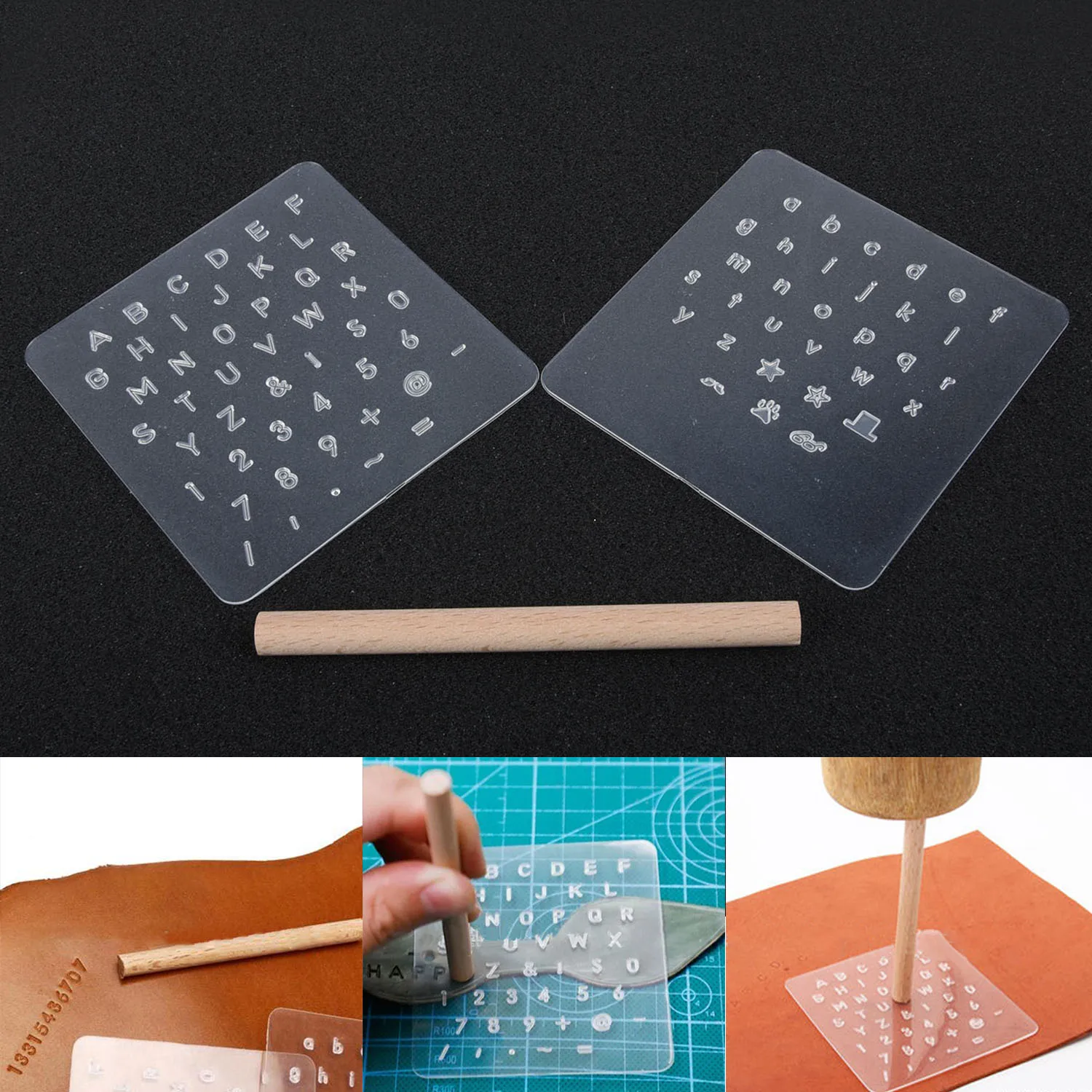 

Durable 3pcs Leather Craft Tool Capital Lowercase Stamping Set Punch Kit Letter leather craft tools set Home DIY Supplies