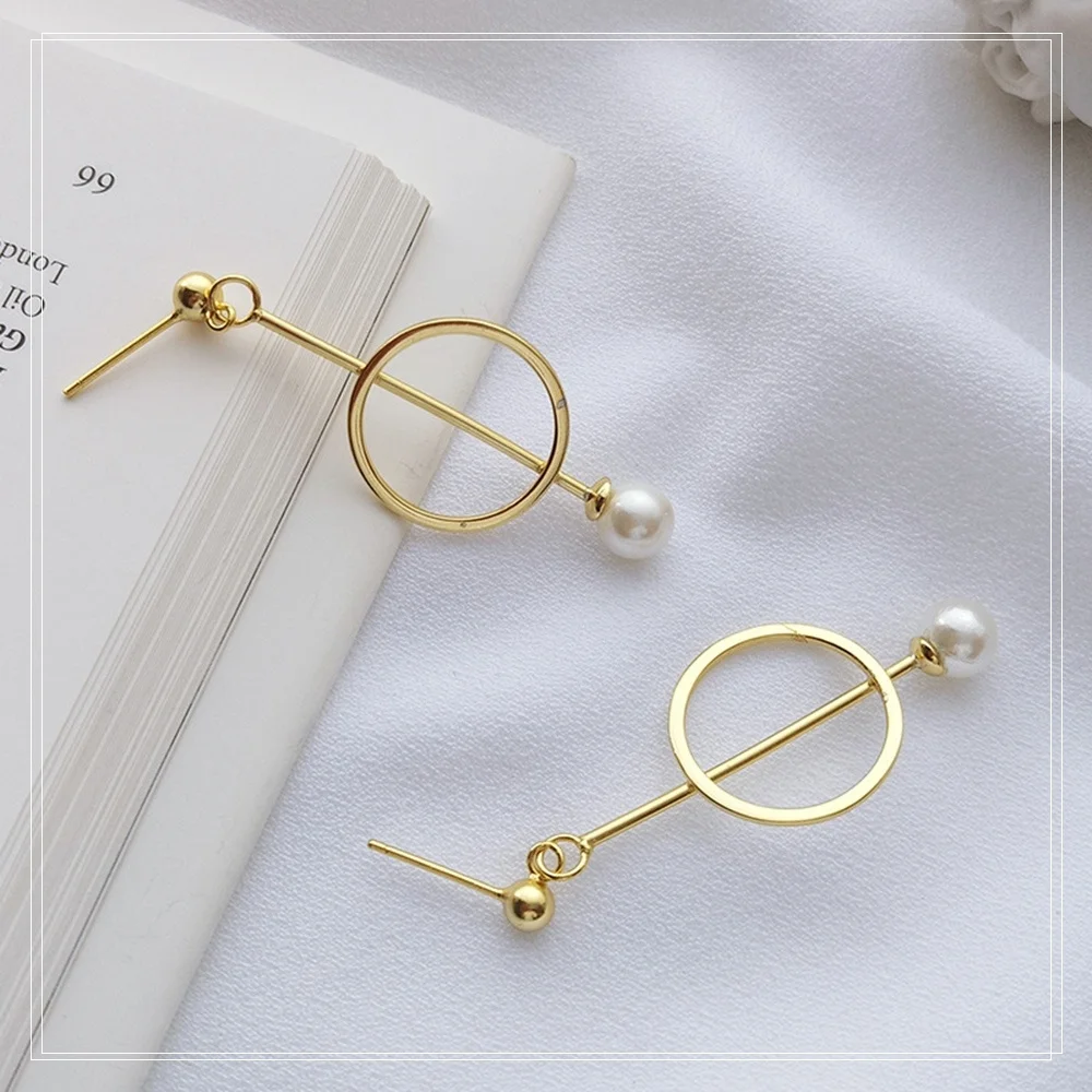 

S925 sterling silver fashion simple trend pearl earrings Lady's sweet Earrings Gift from best friend Free freight