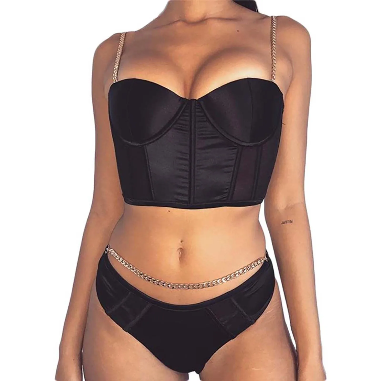 Сексуальный женский Новый Модный комплект нижнего белья с цепочкой Комплект