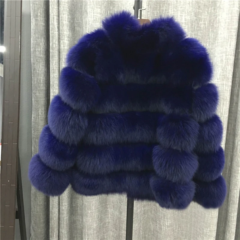 Новинка, шуба из натурального меха, женская зимняя мода, натуральный мех, короткая женская куртка, Толстая Шуба из натурального Лисьего меха с меховым воротником