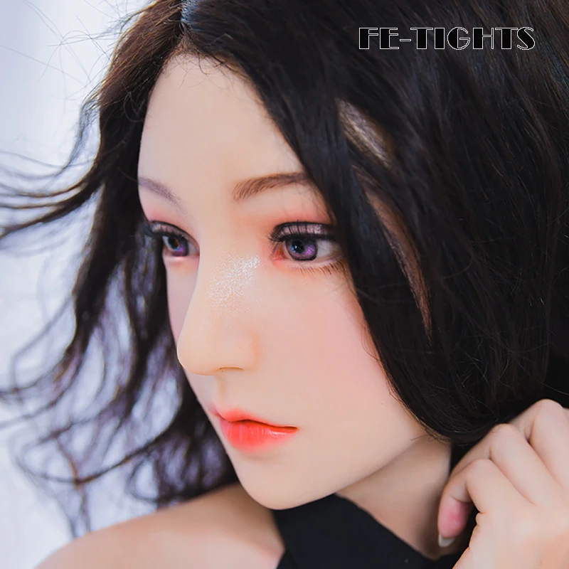 (Ching3)Crossdress Full/Half Head Realistic Silicone Young Girl Transgender Male To Female Cosplay Cross Dressing Mask Fake Eyes |
