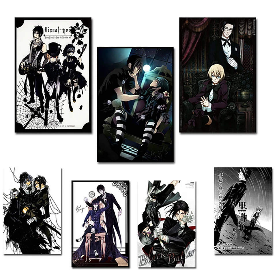 

Nordic Modern HD Prints Home Decor Black Butler Painting Wall Art Canvas Picture Anime Poster For Living Room Watercolor Modular