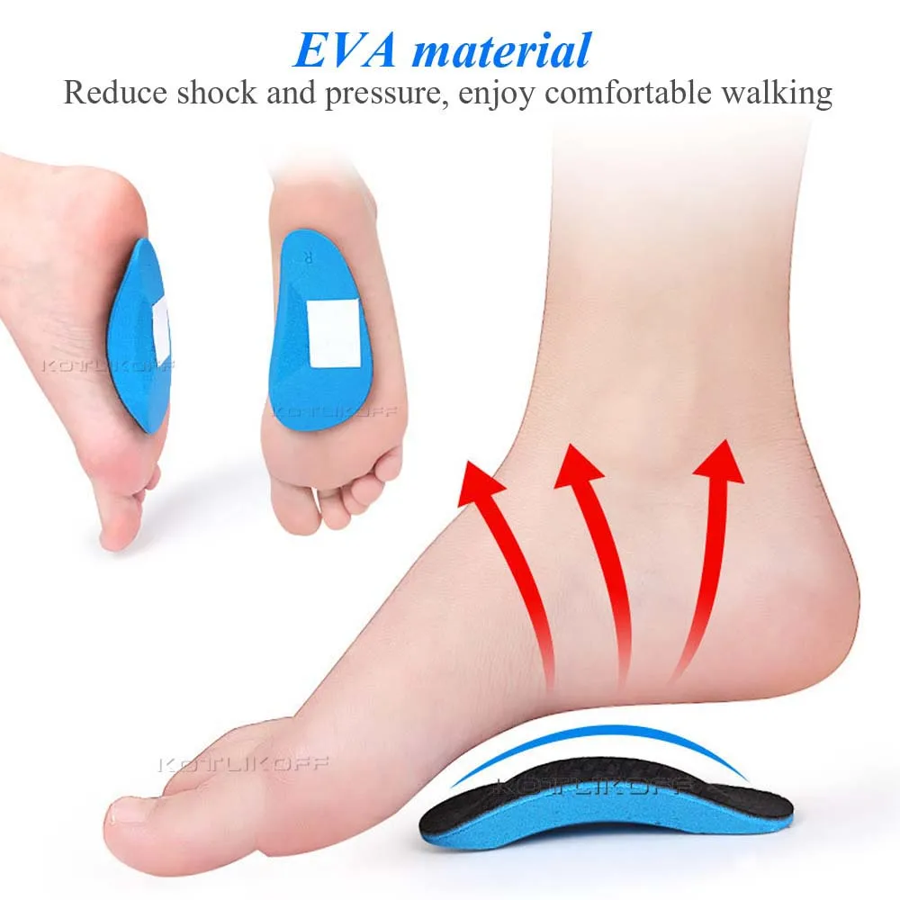 Unisex Orthopedic Insoles For Shoes Cushion Arch Support Foot Massage Pad Pain Relief Flat Feet Self-Adhesive Shoe Sole Inserts