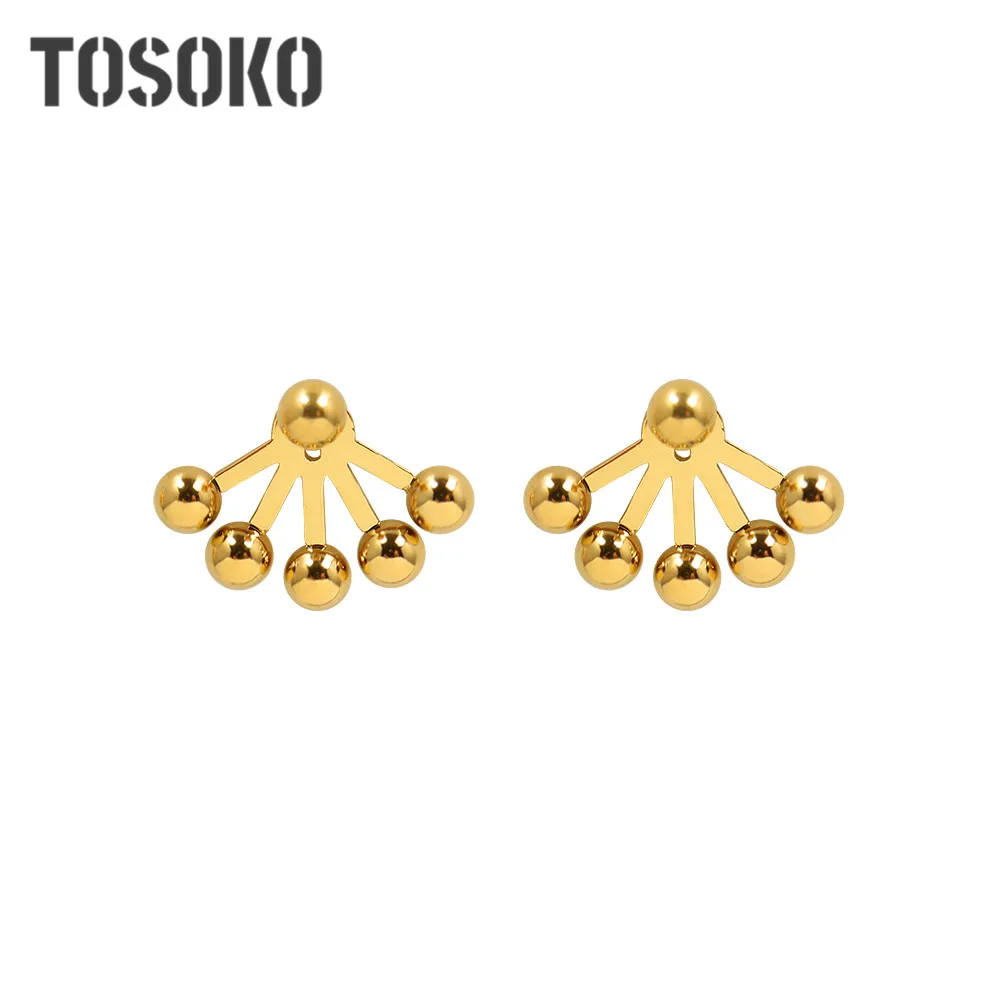 

TOSOKO Stainless Steel Jewelry A Variety Of Steel Ball Earrings Women's Fashion Earrings BSF468