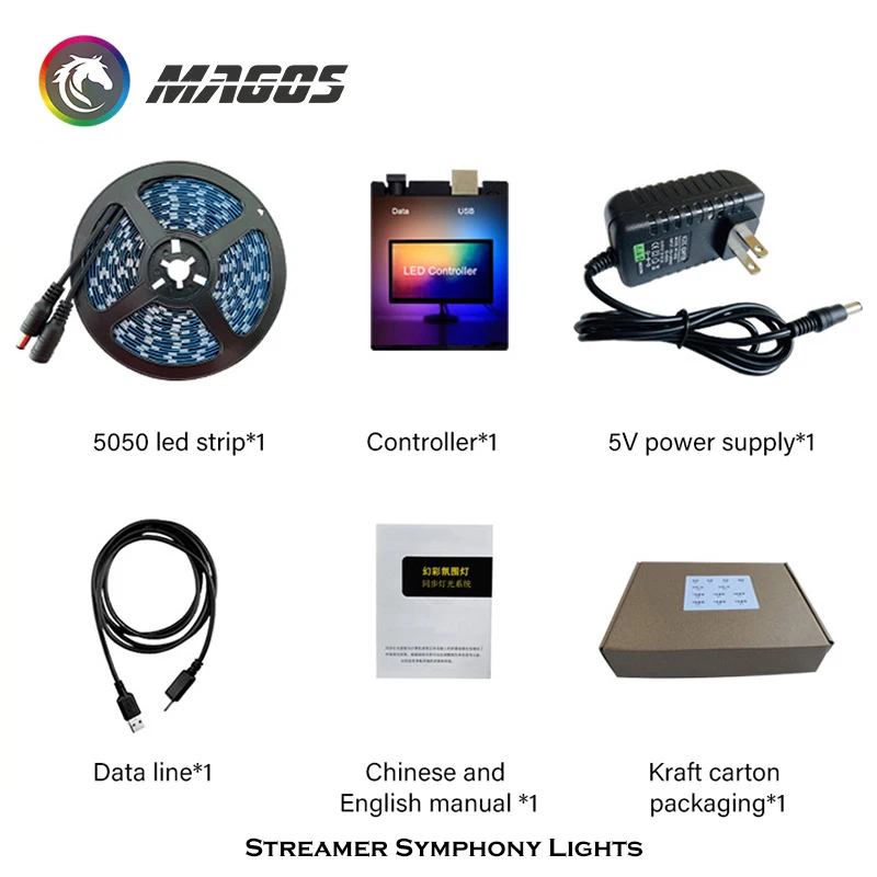 

PC Case RGB LED Strip Light Bar For TV/Computer Screen SYNC Lamp Bar Atmosphere Background,Ambibox Control 30/60 Leds/Meter