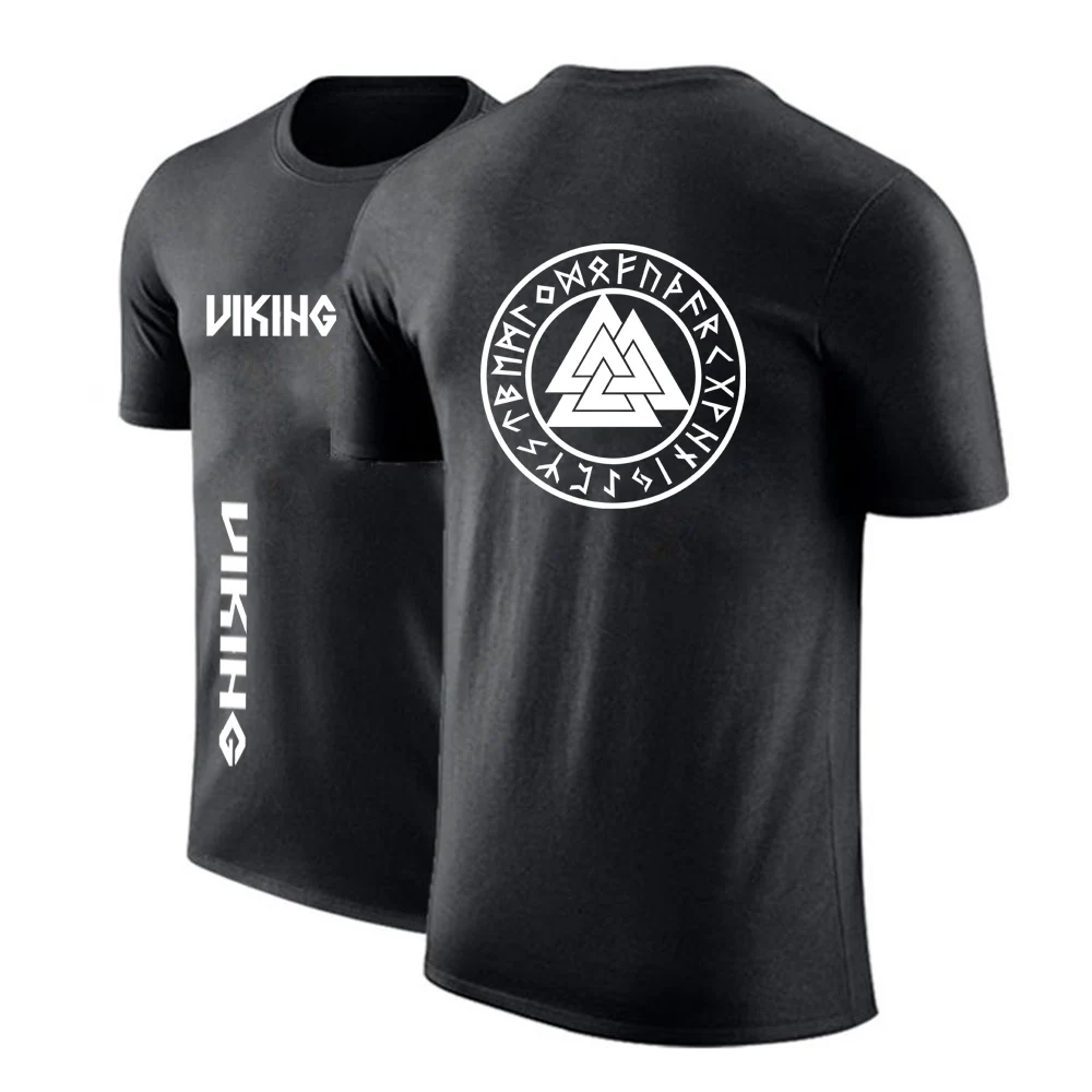 

Унисекс Для мужчин Одина валгаллы футболка с круглым вырезом; Наклейка футболки в стиле «панк», удобные, с рисунком Harajuku Slim Fit Повседневное Т...