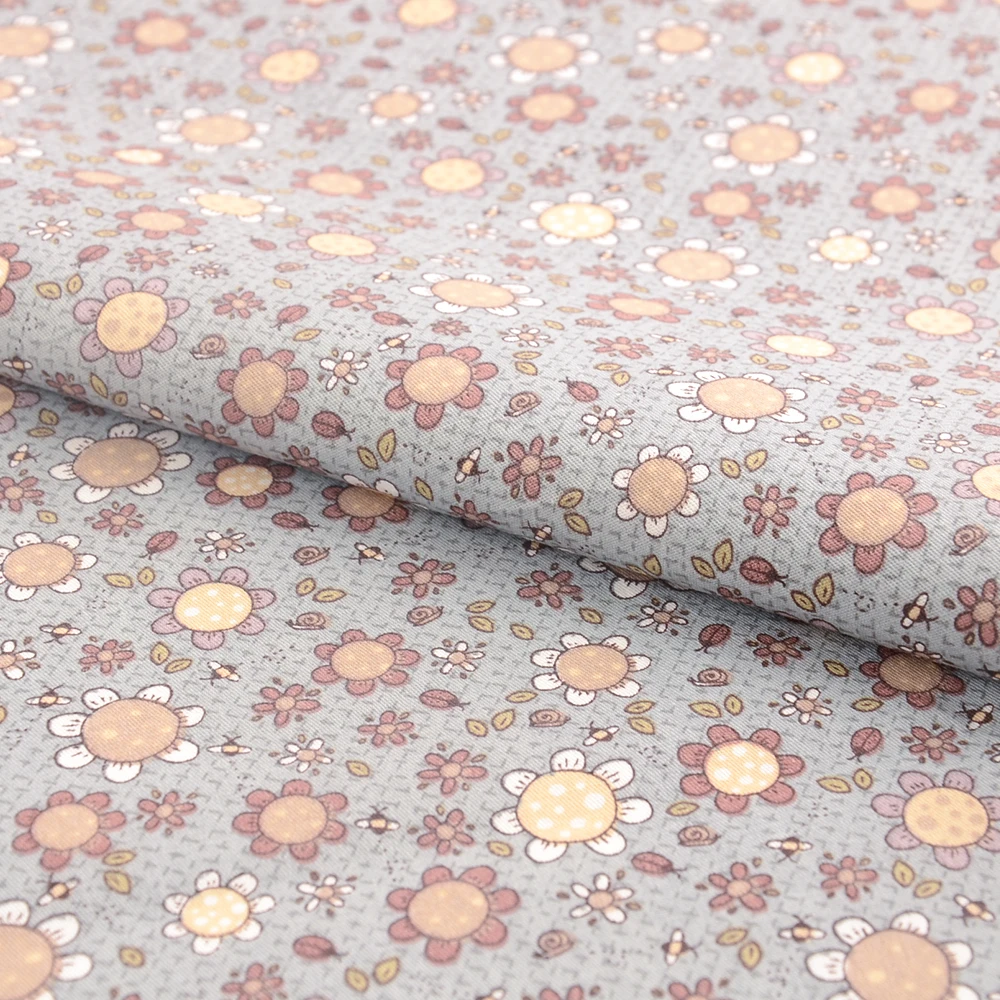 Саржевая хлопковая ткань Teramila с принтом стрекозы в виде животных для шитья