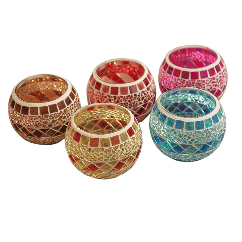 

Diy Color Mosaic Glass Candle Holder Romantic Decoration Gift Diy Fragrant Flower Candle Cup Succulent Flower Pot Pen Holder