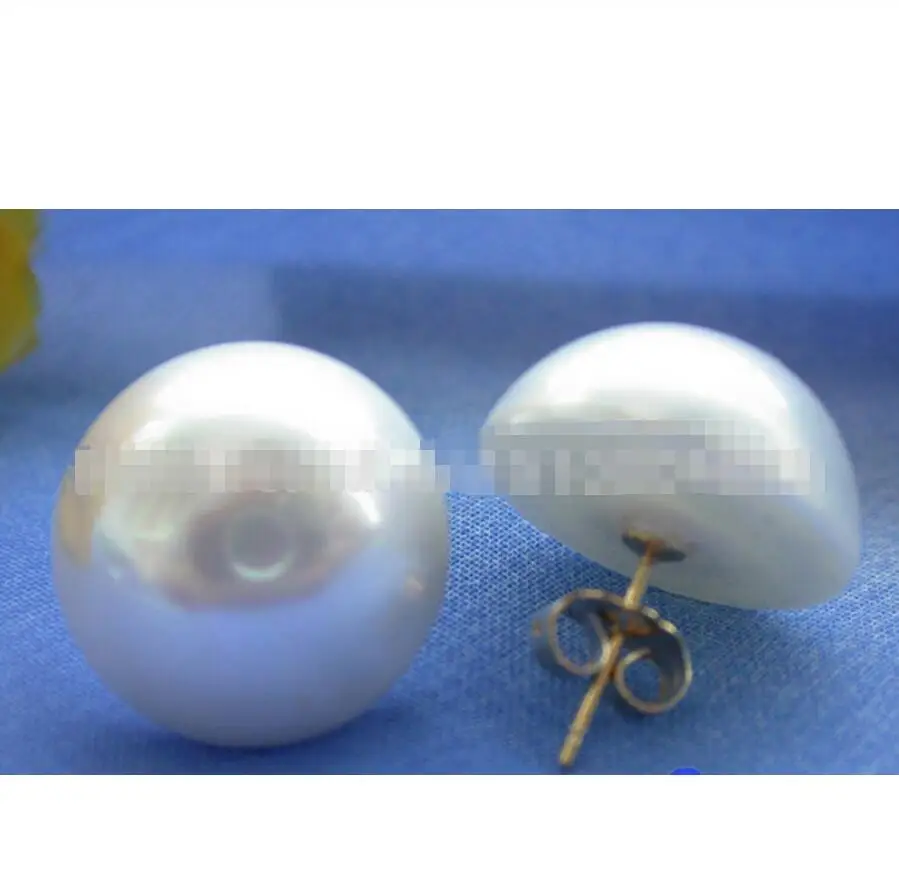 

Free Shipping 16mm white SOUTH SEA SHELL PEARL mabe EARRING