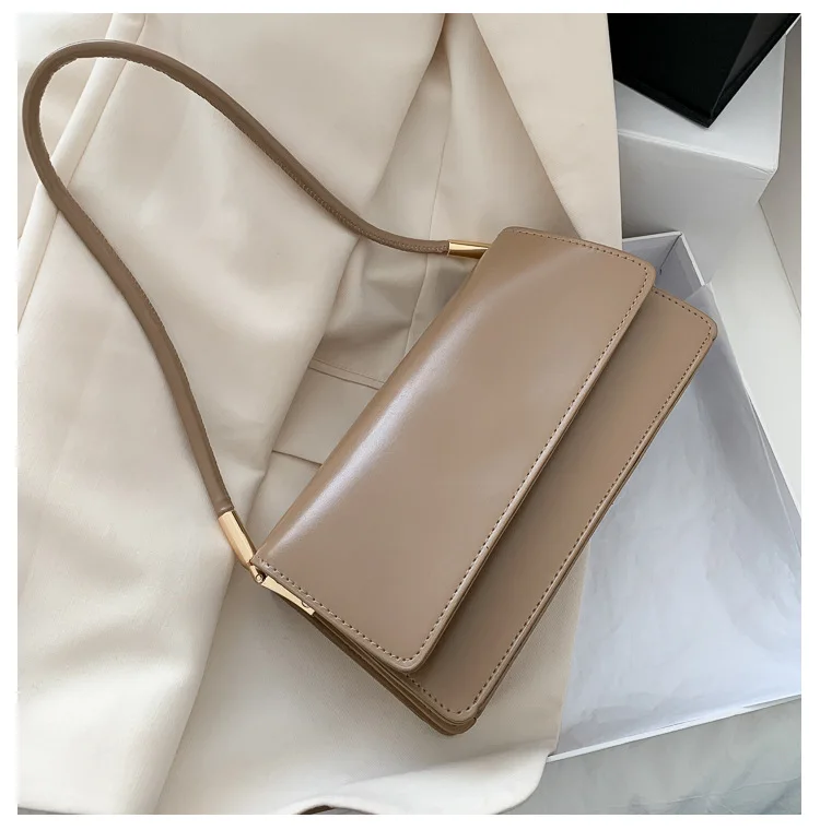 

Solid Color Leather Bag Women's Handbags Designer Fashion Small Flap Clutch PU Purse and Bag Females Shoulder Bag-Tote Girls
