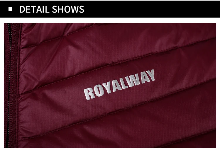 ROYALWAY Зимний пуховик Для Путешествий, Походов, походов, мужской светильник, переносные куртки с воротником-стойкой, куртки с белым утиным пухом, короткие пальто