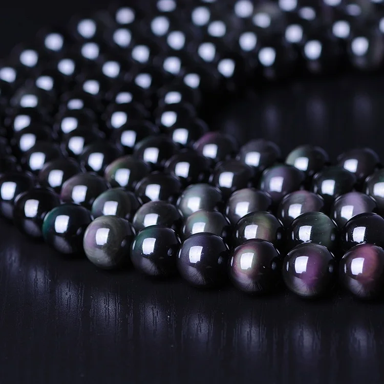 

7A Grade Natural Stone Natural Obsidian Color Obsidian Beads 4mm6mm 8mm 10mm12mm For Jewelry Making DIY Handmade