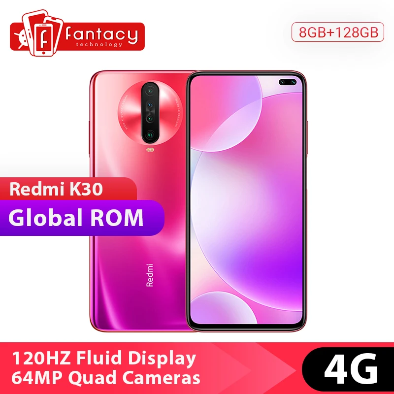Xiaomi Redmi K30 смартфон с восьмиядерным процессором Snapdragon ОЗУ 8 Гб ПЗУ 128 ГБ 64