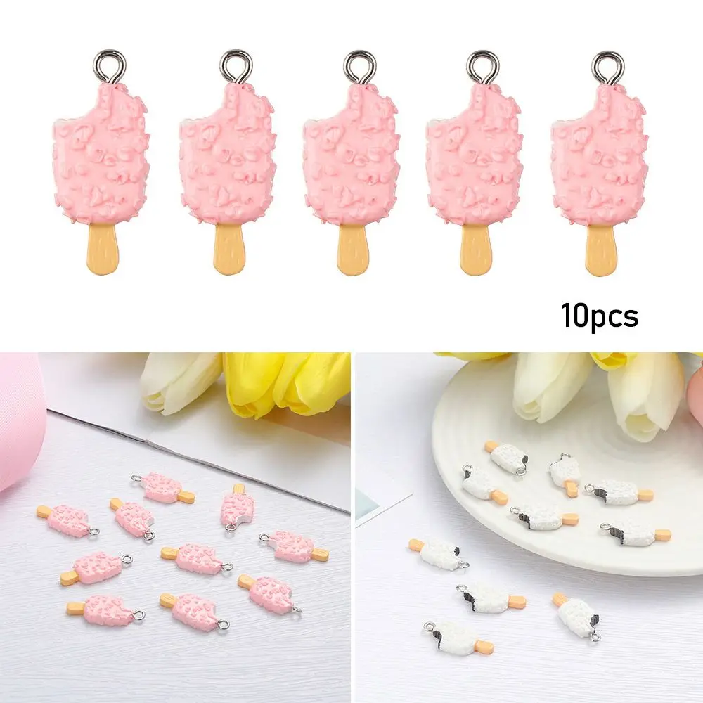 

Cute Mobile Phone Pendant Jewelry Hanging Hole Ice Cream Accessories Resin 10 PCS DIY