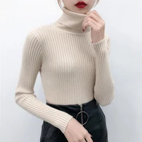 2021 autumn winter women turtleneck sweater solid casual pullover long sleeve warm soft knitted sweaters female sueters de mujer