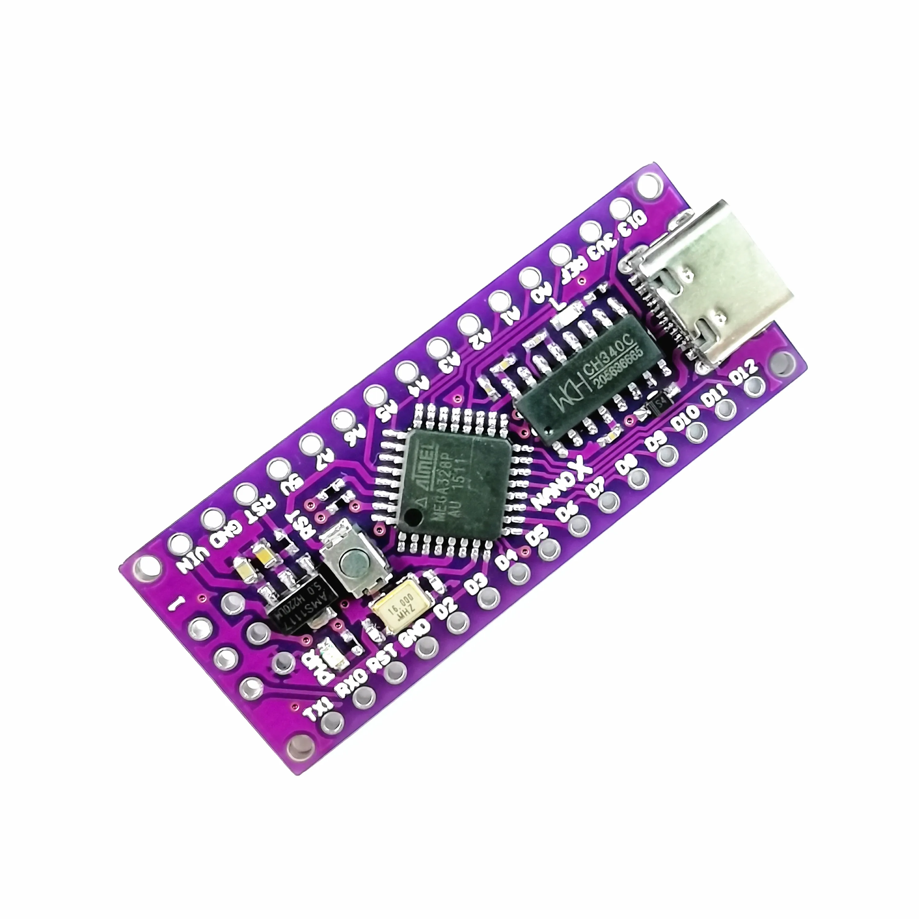 NANO X ATMEGA328P-AU TQFP32 5V 16Mhz Type-C USB CH340C SOP16 совместимый с оригинальным | Электронные
