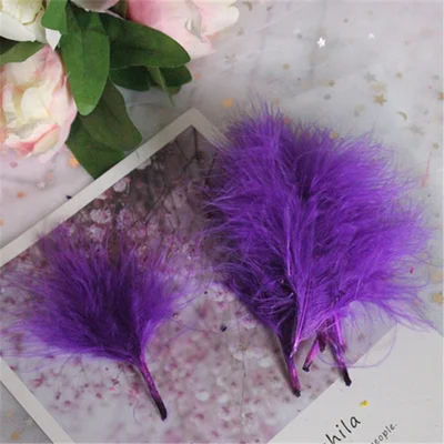 dark purple 50pcs 4-7 дюймов 10-16 см перья индейки Марабу пышное свадебное платье DIY ювелирные украшения декоративные аксессуары перья 50 шт - Цвет: dark purple 50pcs