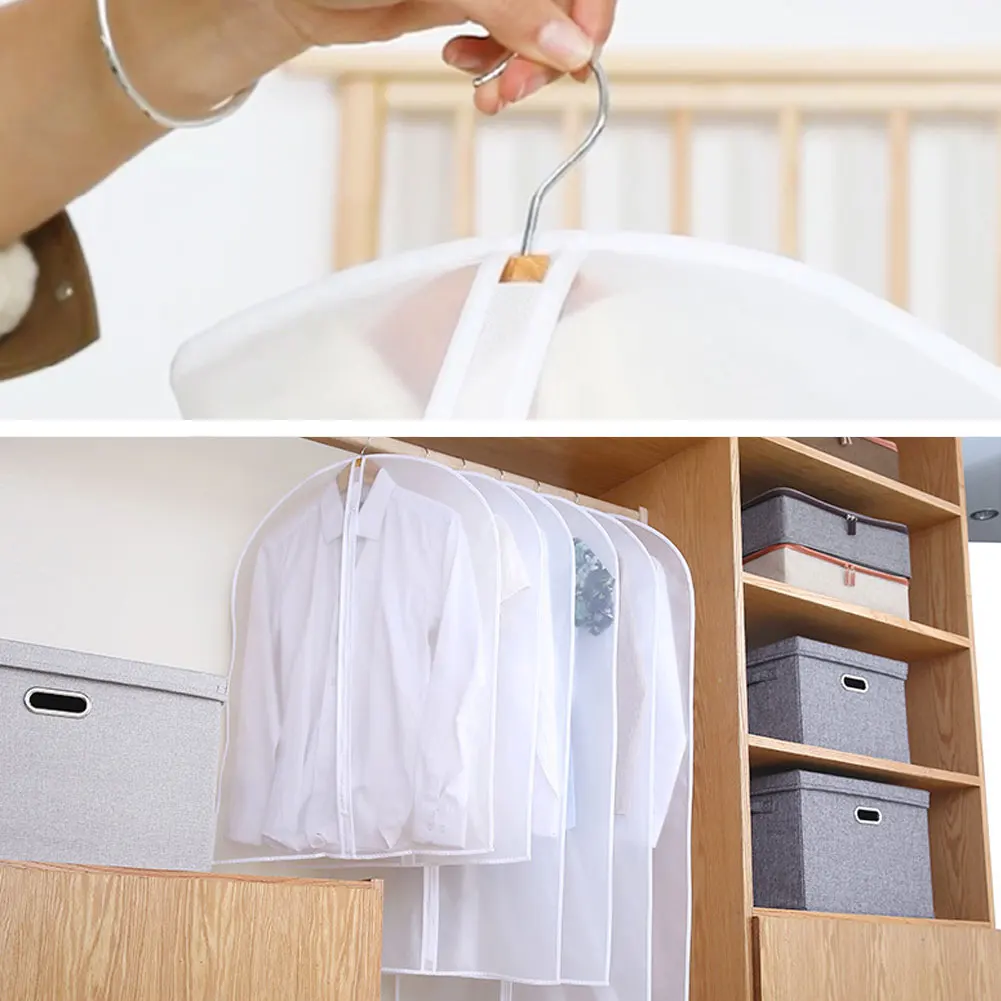 

Hanging Garment Bag Dustproof Clothes Covers Breathable Lightweight Suit Bags with Full Zipper for Clothes Storage Closet