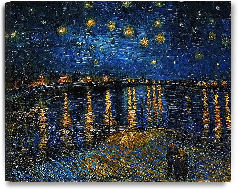 

Starry Night Over The Rhone By Vincent Van Gogh Art Classic Art. Giclee Hand Painting On Canvas Wall Art For Wall Decor