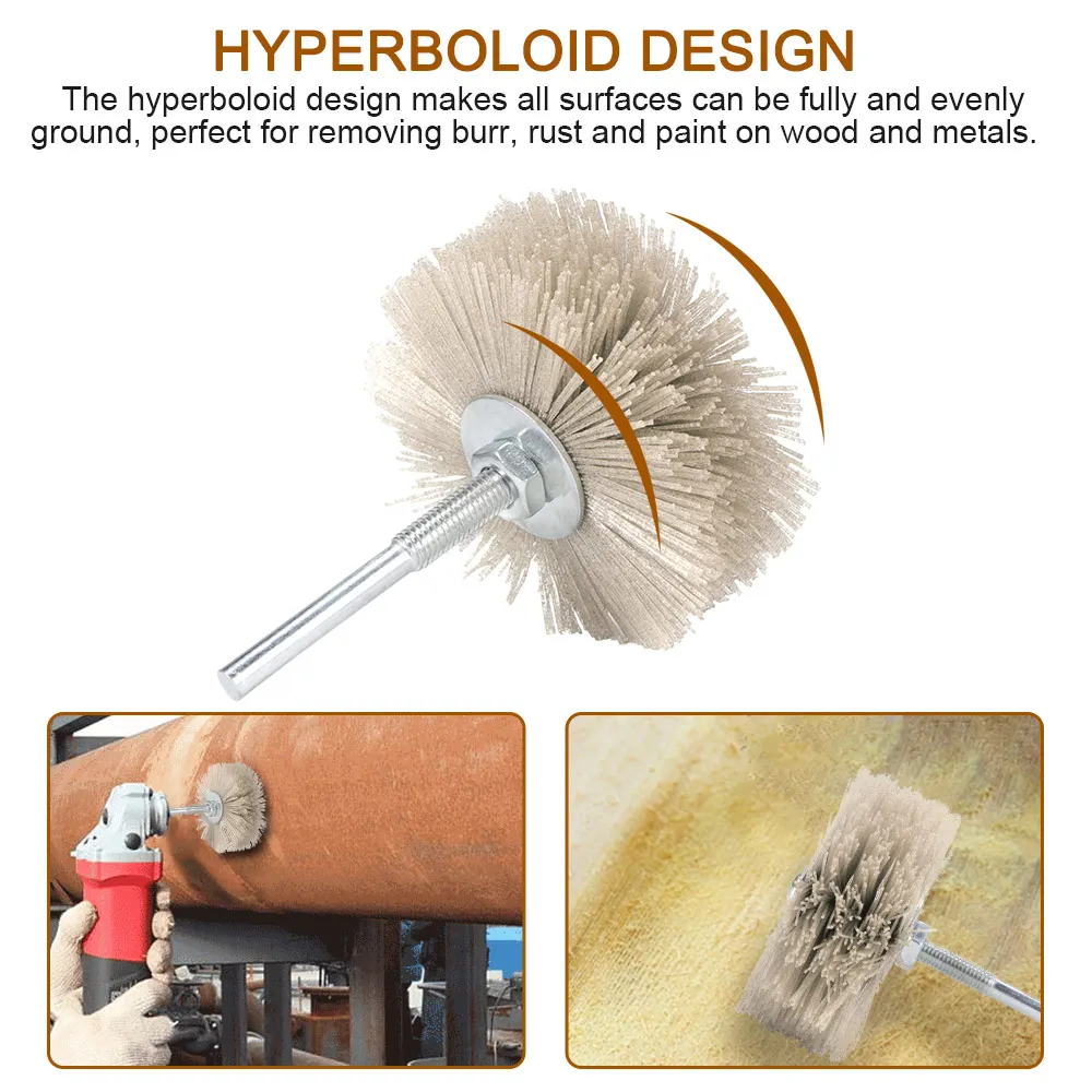 

Abrasive Alumina Wire Brush Head Deburring Buff Wheel Polishing Brush For Woodworking Machining High Quality