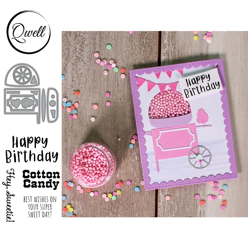 Набор для вырезания и прозрачных штампов QWELL аппарат сладкой ваты с наилучшими