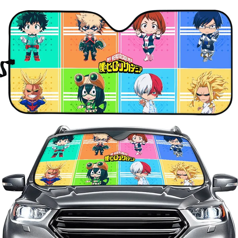 

Автомобильный солнцезащитный козырек для лобового стекла с принтом «Моя геройская Академия», солнцезащитный козырек для переднего окна, с...