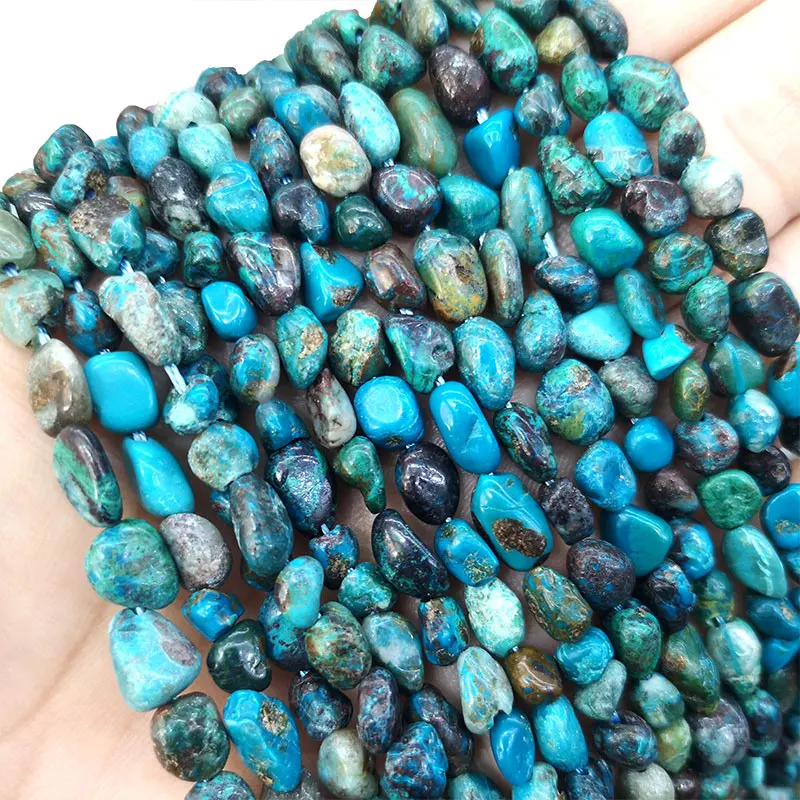 

Wholesale Green Blue Chrysocolla A 100% Natural Gravel Stone Beads For Jewelry Making DIY Bracelet Handmade Accessories 6-7MM
