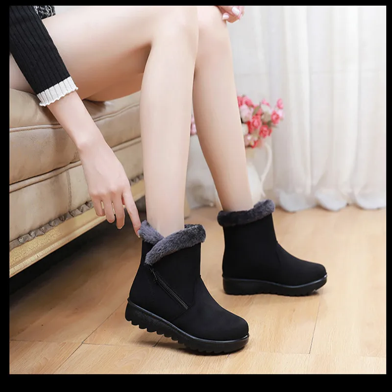 

QICIUS 2021 Winter New Snow Boots Women's Fashion Plush Warm Thick Soled Cotton Shoes Female Students Large Female Boot 43