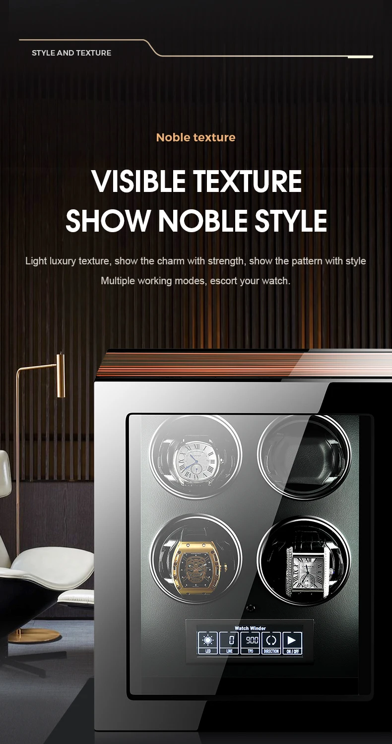 Luxury Automatic Watch Winder 2 4 6 9 12 24 Watches with Mabuchi Motor LCD Touch Screen and Remote Control Storage Box | Наручные часы