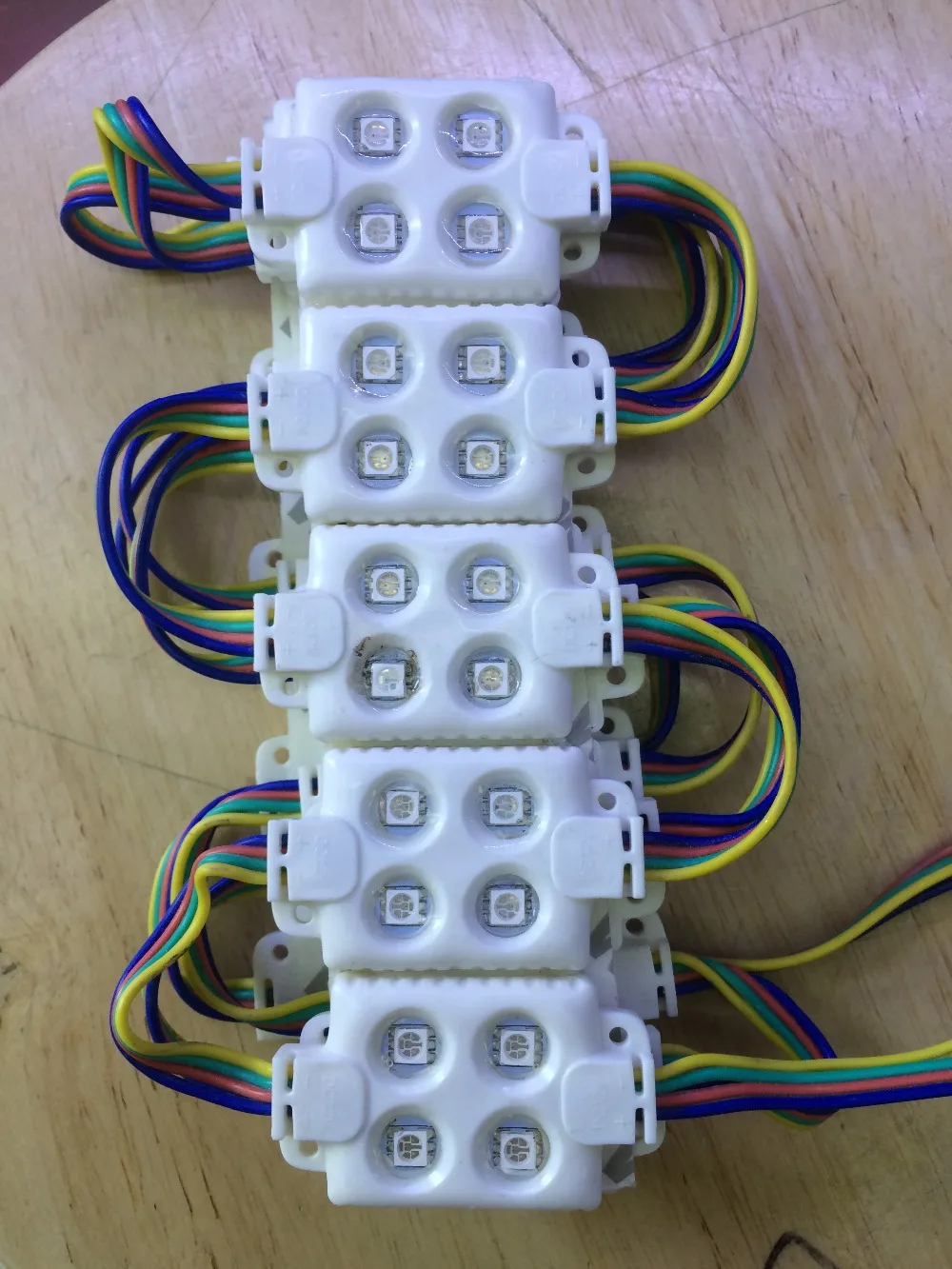 500 шт./лот RGB светодиодный модуль впрыска 4 шт. 5050 12V1W 120 градусов IP65 антистатические