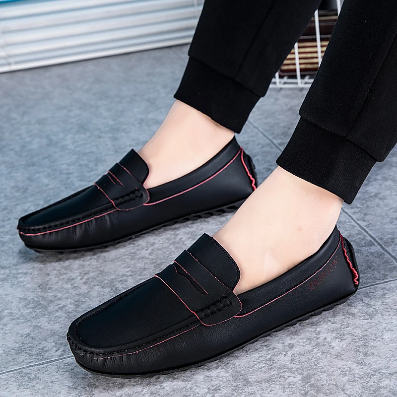 

men Male uomo cuero scarpa black sneakers breathable shoe zapatos hombre mens mens Moccasins zapatillas sapato autumn scarpe de