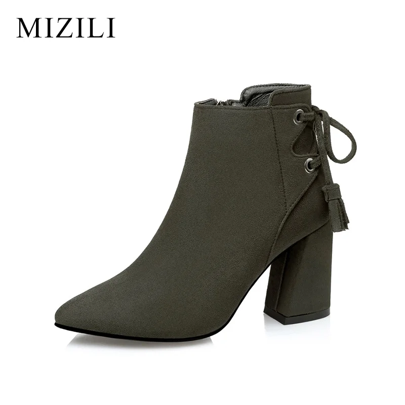 Женские замшевые ботинки женские ботильоны с бахромой и боковой молнией женская