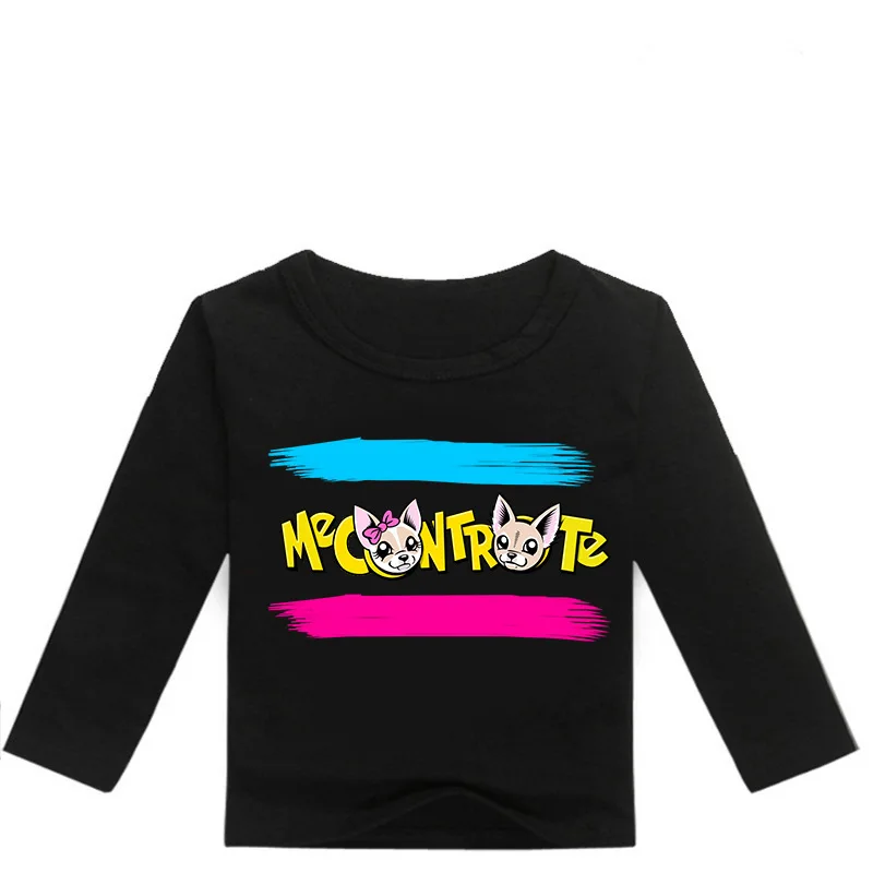 2-13Y ME CONTRO TE T-shirt Kids Fashion Cartoon Pattern Girl Long Sleeve Tops Children Teenagers Boys Clothes Novatx O-neck - Цвет: black  0348