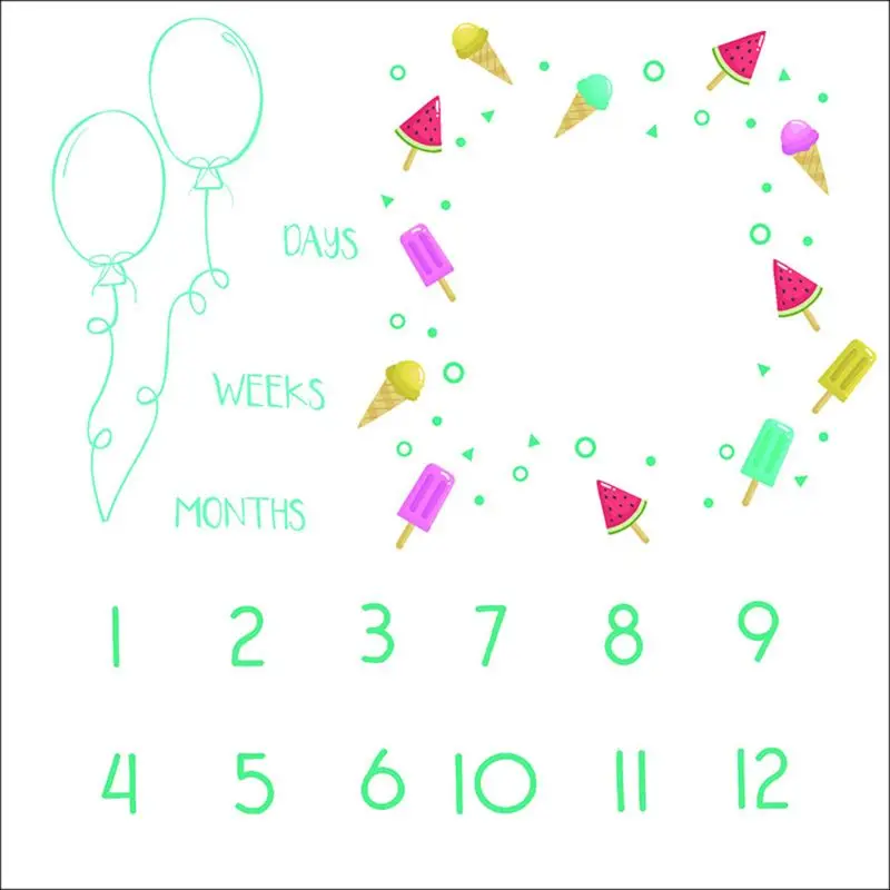 

Milestone Blanket Newborn Photography Props Baby polyester cotton Monthly Blanket Shower Gifts Unique baby shower gift