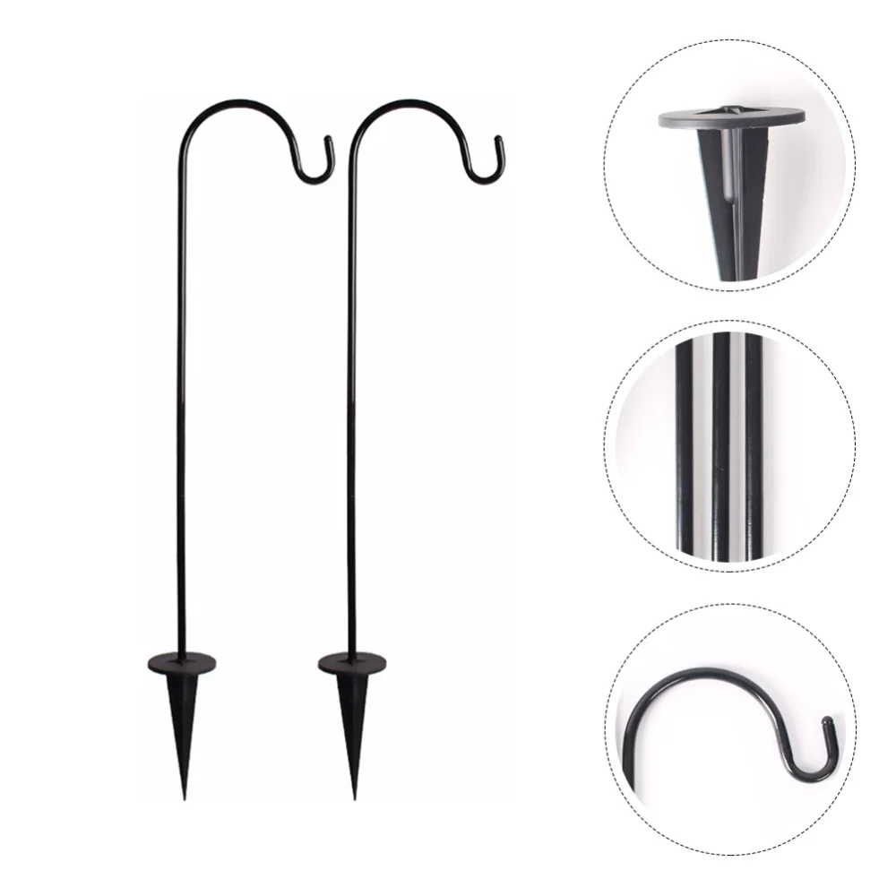 

2 Pcs Outdoor Shepherd Hooks Garden Flowerpot Stand Courtyard Hanging Hook