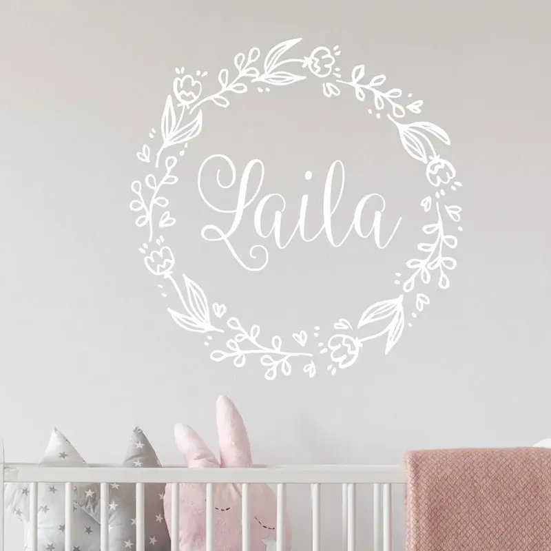 Персонализированные виниловые наклейки на стену с названием девушек для детской