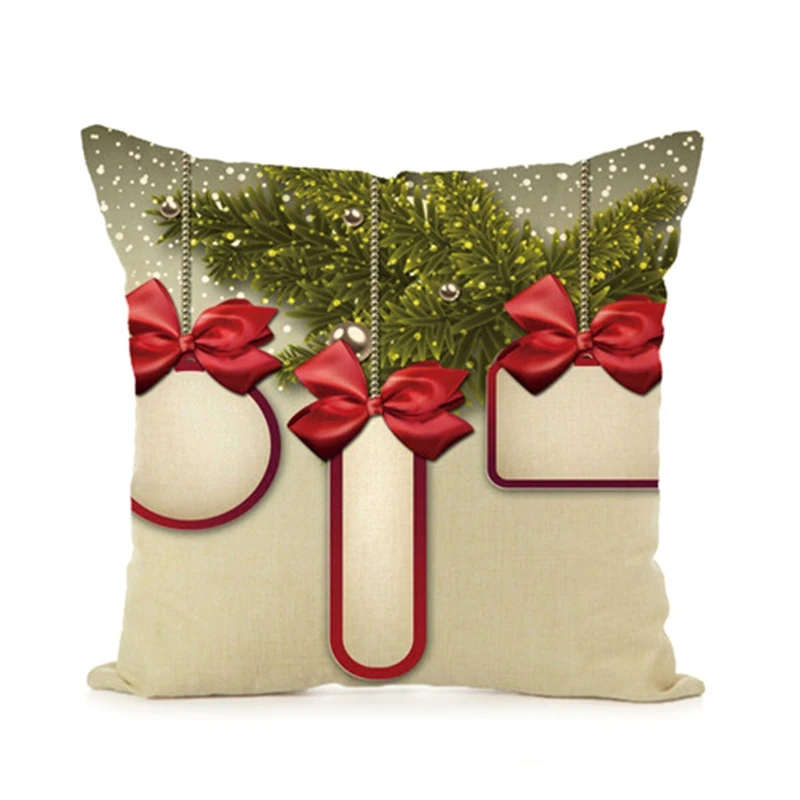 

4 pieces of Santa Claus digital printing pillowcase Christmas decoration 18 inch sofa pillowcase