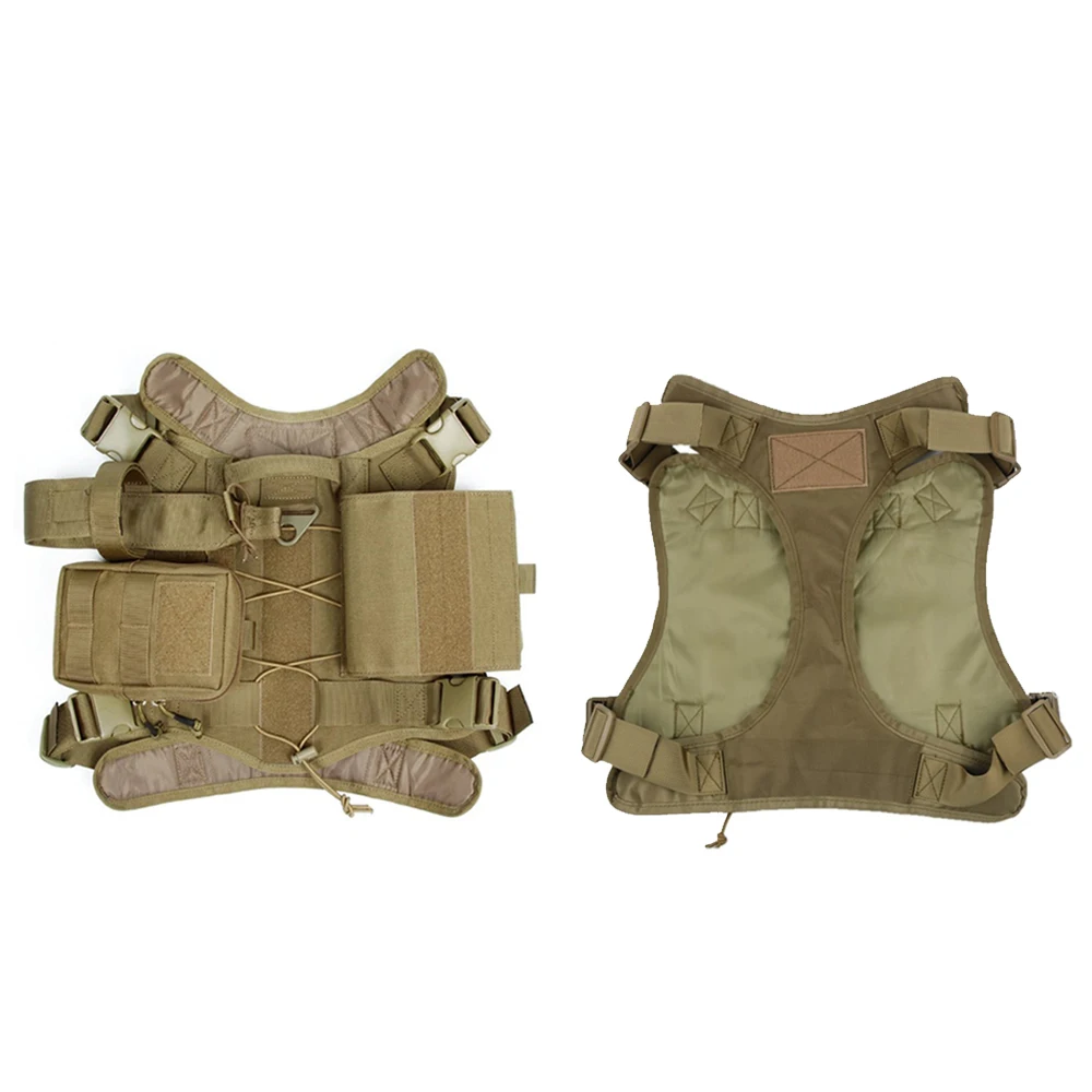 1000D Nylon K9 Pet Dog Harness Vest Military Hunting Sets with Water Bottle Carrier Bags No Pull Training 4 Pieces | Дом и сад