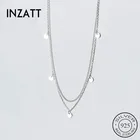 Женское ожерелье с подвеской INZATT, ожерелье из настоящего серебра 925 пробы с круглый чокер, изящные вечерние ювелирные украшения, милые аксессуары в подарок