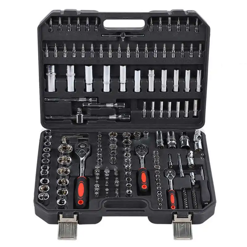 

172Pcs Ratchet Wrench Set Socket Drill Bit Hex Spanner Extension Rod Hand Tools Set