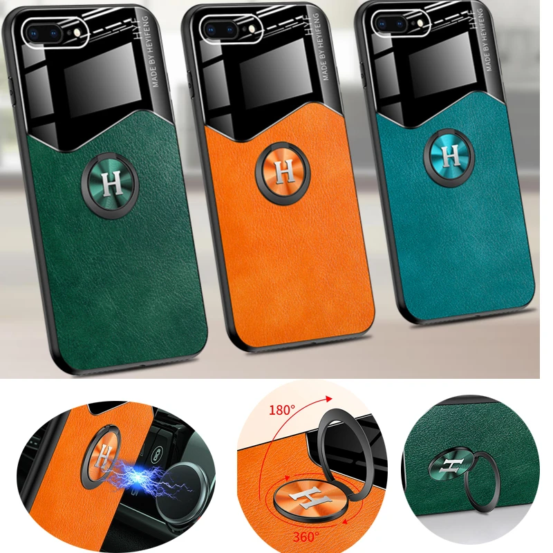 Кожаный чехол из ТПУ с закаленным стеклом для телефона IPhone 11 XR XS Pro Max 7 8 Plus SE 2020