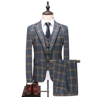 2021jacketvestpantsfree tie s 5xlhigh quality mens plaid suit suit three piece suit